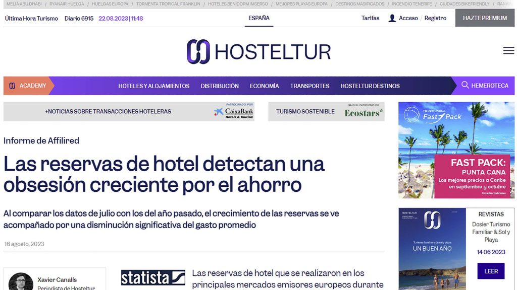 Las reservas de hotel detectan una obsesión creciente por el ahorro