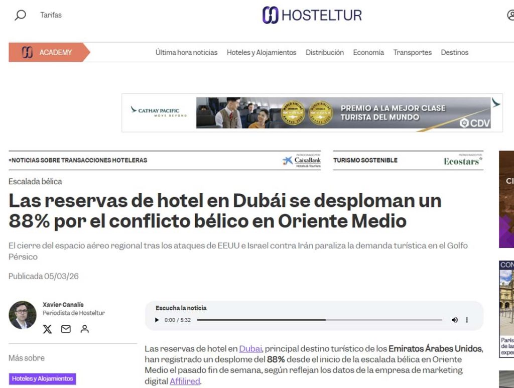 Las reservas de hotel en Dubái